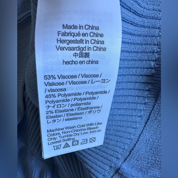 J. Crew Supersculpt Ruffle-Neck Mini Sweater Dress Pale Seascape Blue Womens LG - Picture 10 of 13